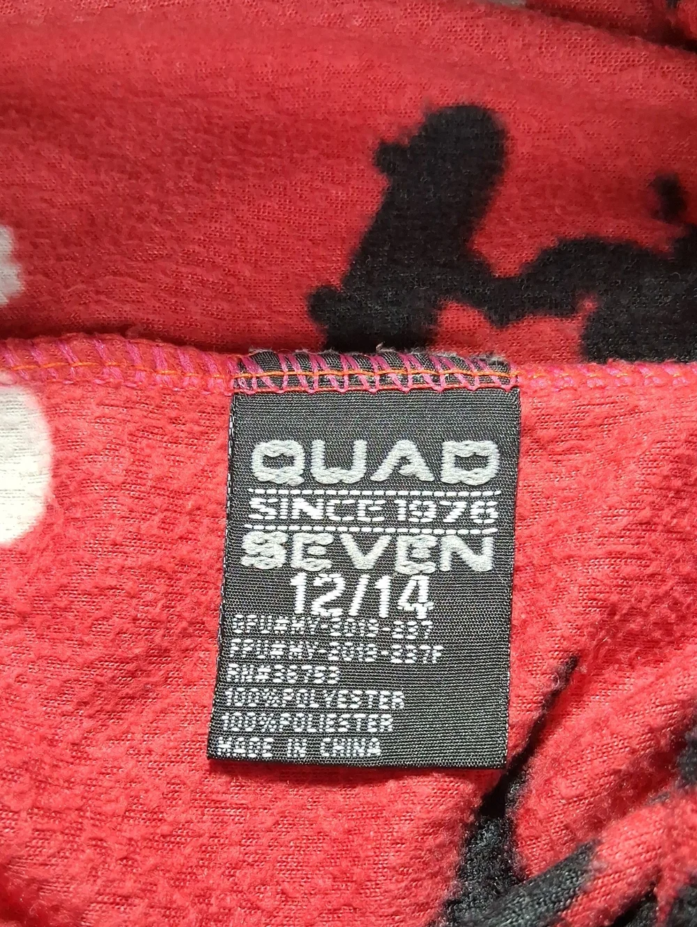 Boys Quad Seven Fleece Pajama Pants Size 12/14 With Red Dinosaur Prints